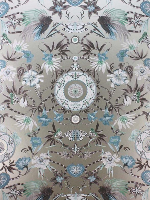 Menagerie Wallpaper In Aqua And Gilver By Matthew Williamson For Osborne & Little