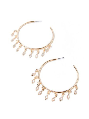 Teardrop Charm Hoop Earrings