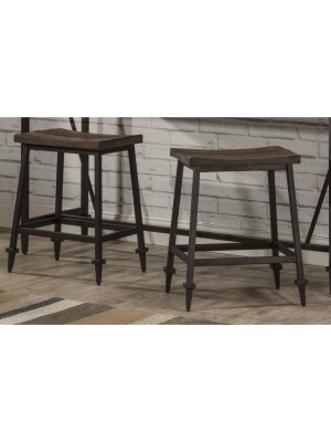 Set Of 2 Trevino Backless Non Swivel Counter Height Stool Brown/copper Metal - Hillsdale Furniture