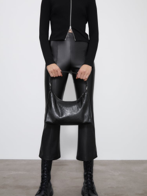 Faux Leather Flared Leggings