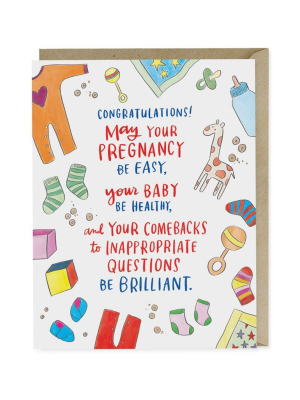 Inappropriate Questions Baby Card