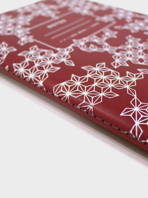Lined Notebook, Red Asanoha