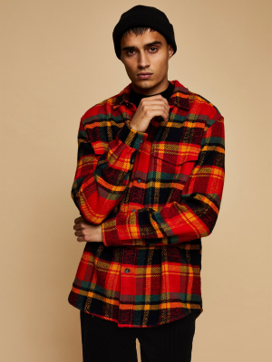 Red Lumberjack Check Slim Shirt