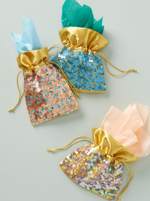 Sequined Satin Gift Bag