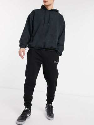 River Island Slim Sweatpants In Black