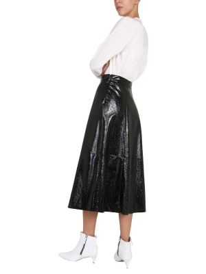 Msgm A-line Textured Midi Skirt