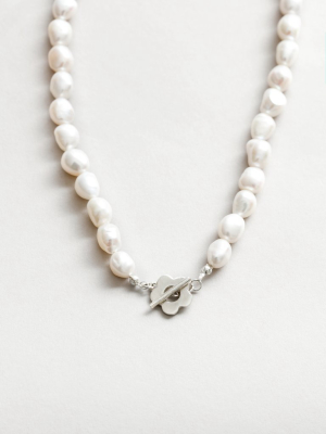 Lola Pearl Necklace In Sterling Silver