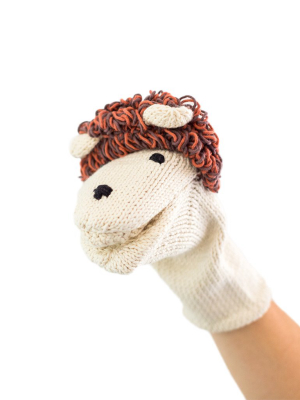 Knitted Hand Puppet - Lion