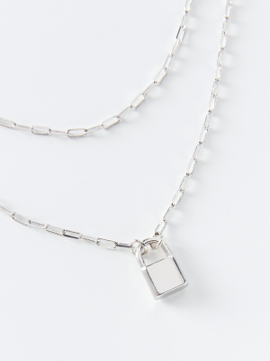 Modern Lock Layer Necklace