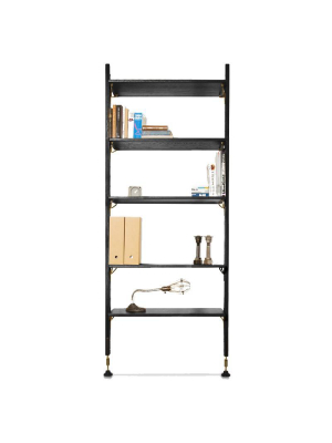 Theo Wall Unit With Small Shelves - Black