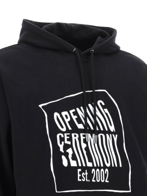 Opening Ceremony Warped Logo Printed Hoodie