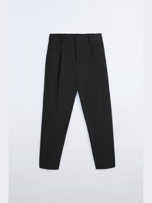 Textured Pleated Pants