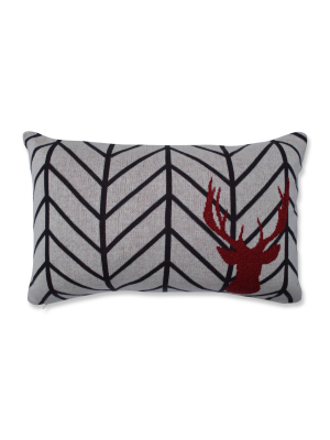 Herringbone Buck Lumbar Throw Pillow Gray/black - Pillow Perfect