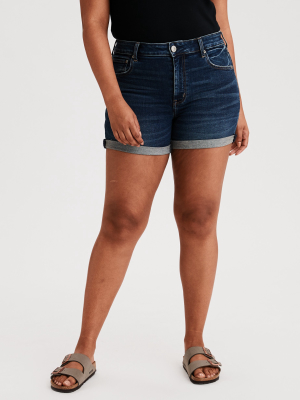 Ae High-waisted Denim Midi Short