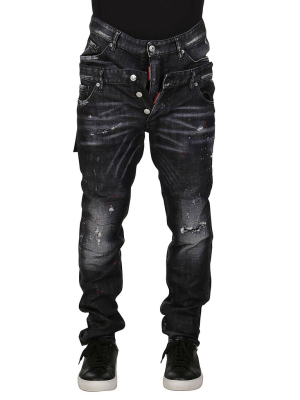 Dsquared2 Layered Waist Distressed Jeans