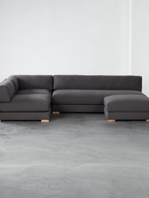 Piazza Dark Grey 4-piece Modular Full Sofa Sectional