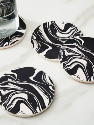 Tramake Ceramic Coasters (set Of 4) - Marble