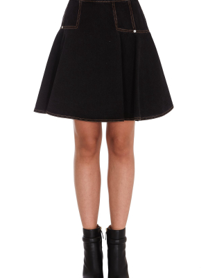 Alexander Mcqueen A-line Denim Skirt