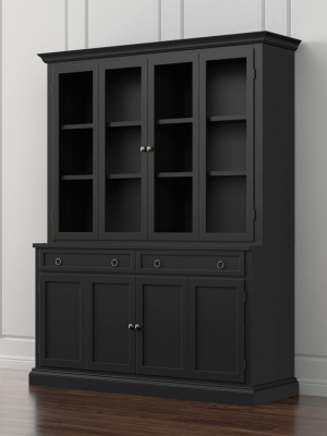 Cameo 2-piece Bruno Black Glass Door Wall Unit