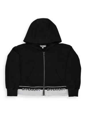 Givenchy Kids Logo Waistband Zipped Hoodie