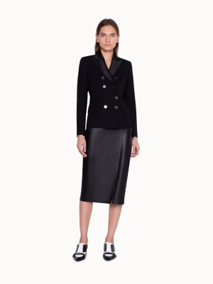 Pencil Skirt In Lamb Leather With Buckle