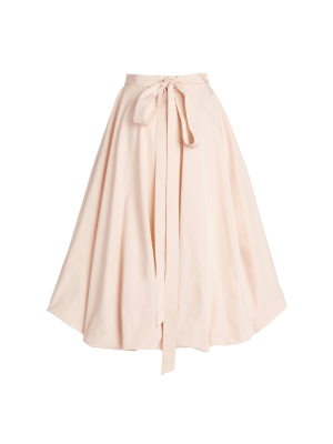 Pleated Satin Skirt