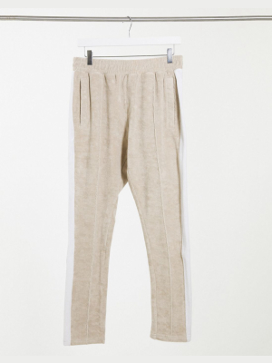 The Couture Club Co-ord Track Pants With Contrast Panel In Beige