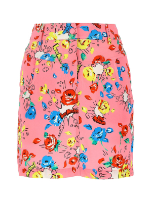 Love Moschino Floral Print Mini Skirt