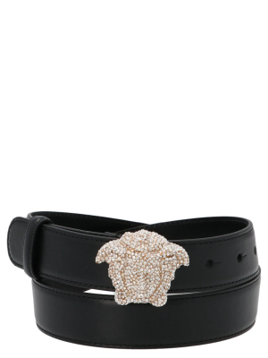 Versace La Medusa Embellished Buckle Belt