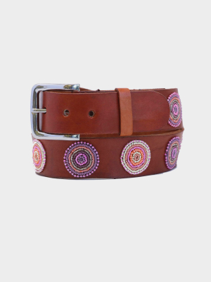 Disc Leather Belt | Dusty Pink