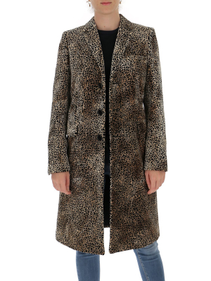 Saint Laurent Chesterfield Leopard Print Coat