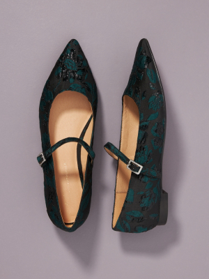 Brocade Mary Jane Flats