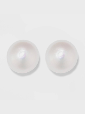 Sterling Silver Freshwater Pearl Stud Fine Jewelry Earrings - A New Day™ Silver/white