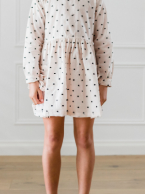 Petite Amalie Black Embroidered Dot Pocket Dress - Rose Water