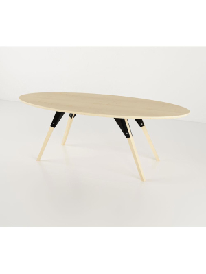 Clarke Thin Oval Coffee Table - Maple