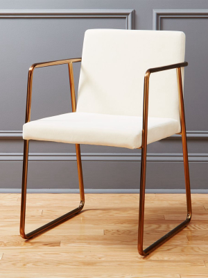 Rouka White Velvet Chair