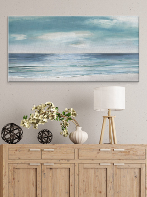 24"x48" Silver Shore By Sally Swatland Art On Canvas - Fine Art Canvas