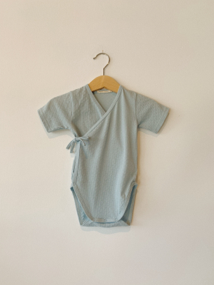 Pointelle Kimono Onesie W/ Ties - Tane Organics