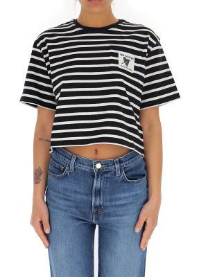 Redvalentino Striped Cropped T-shirt