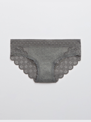 Aerie Queens Lace Mesh Bikini Underwear