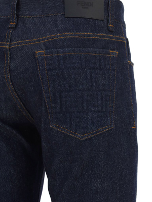 Fendi Ff Motif Pocket Straight Leg Jeans