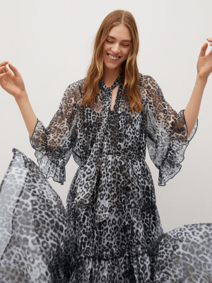 Ruffled Printed Dress