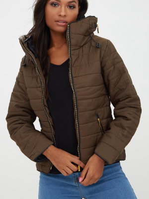 Mara Khaki Puffer Jacket