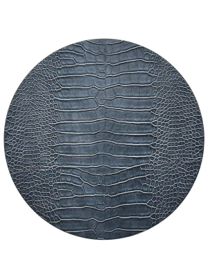 Kim Seybert Croco Placemats In Cadet - Set Of 4