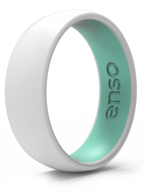 Dualtone Silicone Ring - White/turquoise