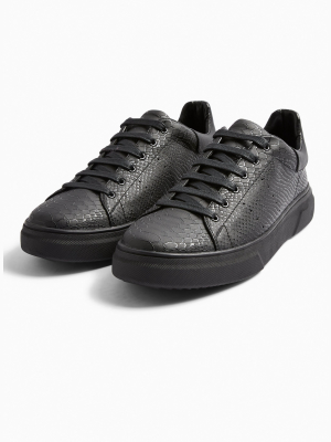 Black Chunky Drone Emboss Sneakers