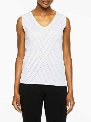 Directional Stripe Burnout Knit Tank Top