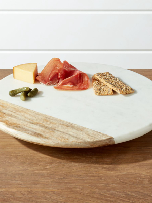 Wood And Marble Lazy Susan