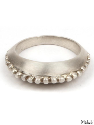Silver Ring With Beading
