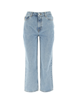 Ganni High-rise Straight-leg Cropped Jeans